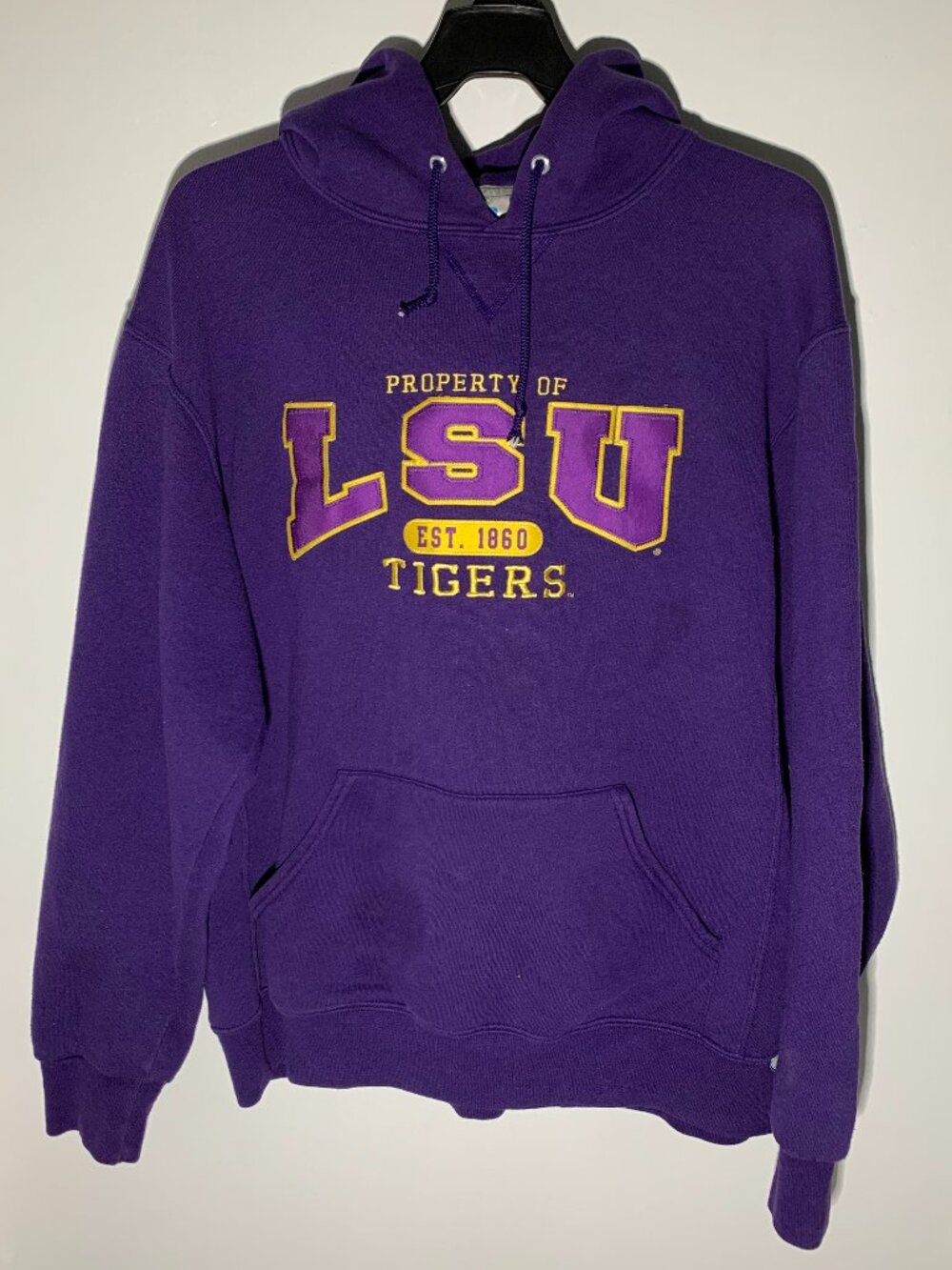 Russell Athletic LSU Tigers Property of LSU Hoodie Sweatshirt Purple Men's Large